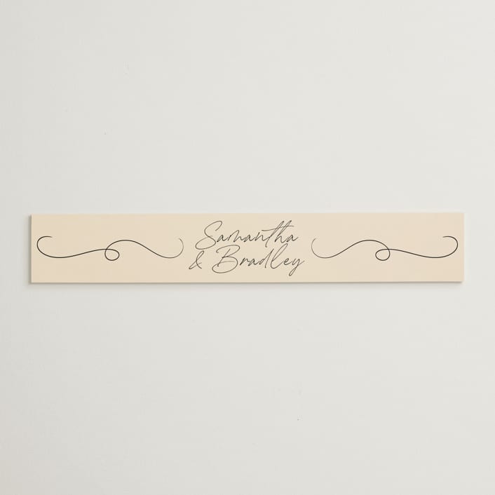 "French Whimsy Script" - Belly Bands in Champagne by Wallace Design Co. - Assembled with Invitation