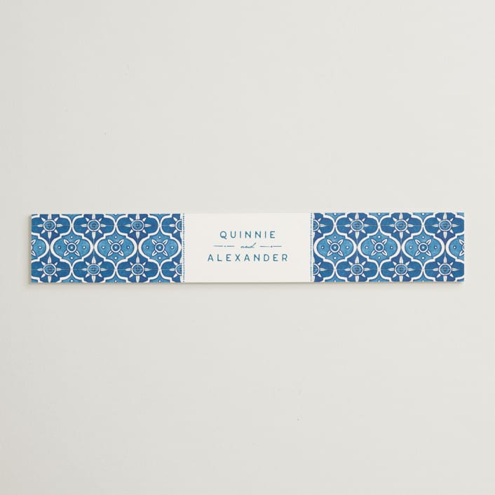 "watercolor tile" - Belly Bands in Navy by Anastasia Makarova - Assembled with Invitation