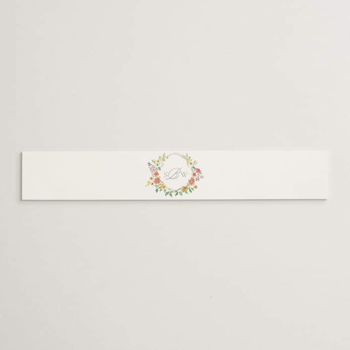 "Chelsea" - Belly Bands in Hibiscus by Everett Paper Goods - Assembled with Invitation