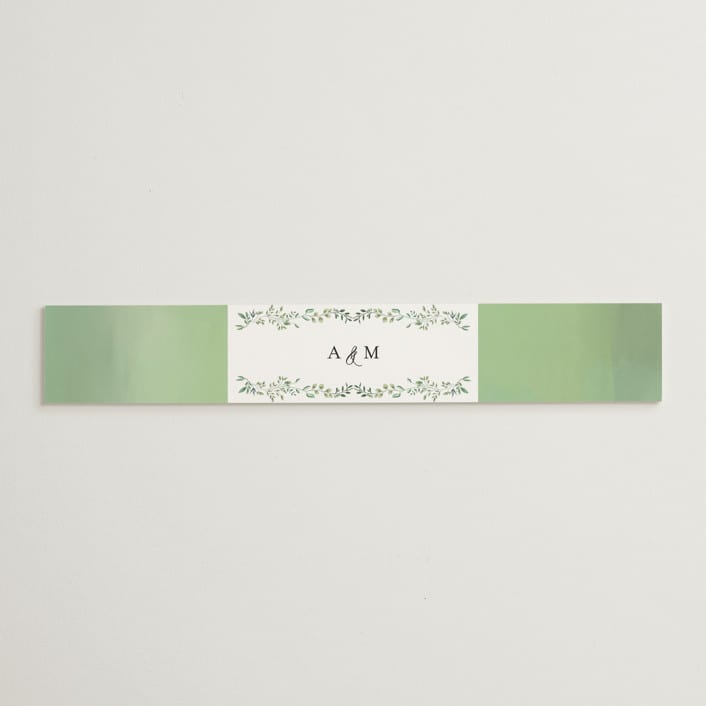 "Monogramed Arch" - Belly Bands in Mojito by Susan Moyal - Assembled with Invitation