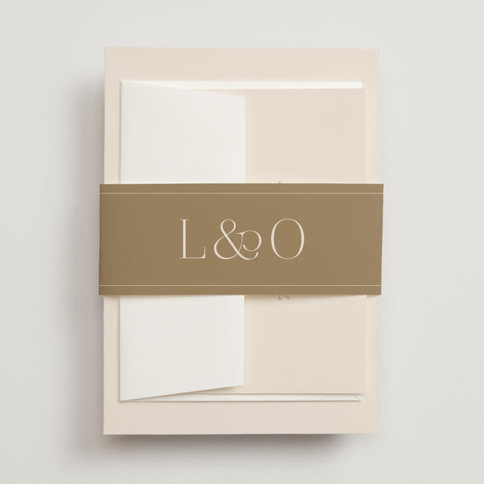 "Understated Elegance" - Belly Bands in Buttercream by Brandy Folse - Assembled with Invitation