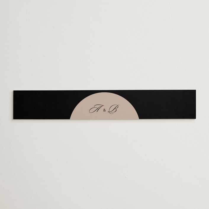 "Initials Circle Arch" - Belly Bands in Latte by FRANI - Assembled with Invitation