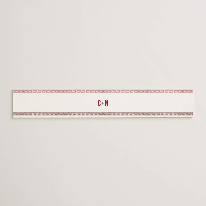 "Double Happiness Seal" - Belly Bands in Carmine by Lori James - Assembled with Invitation