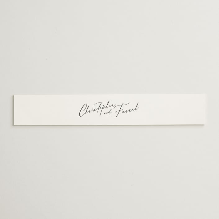 "Beautifully Scripted" - Belly Bands in Pearl by Hooray Creative - Assembled with Invitation