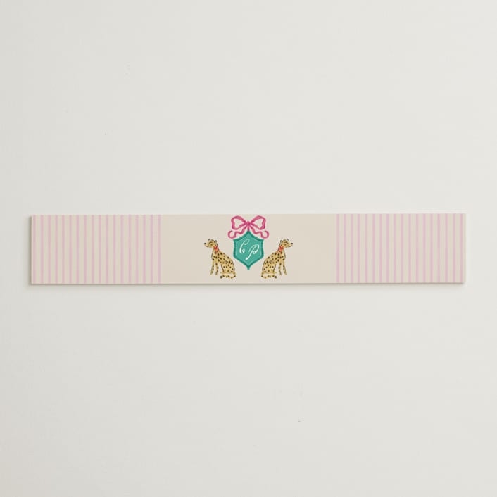 "Whimsical Hand Illustrated Crest" - Belly Bands in Peony by Jackie Crawford - Assembled with Invitation