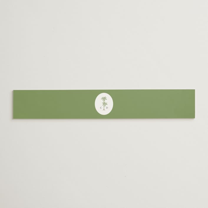 "Palm Monogram" - Belly Bands in Leaf by Olivia Raufman - Assembled with Invitation