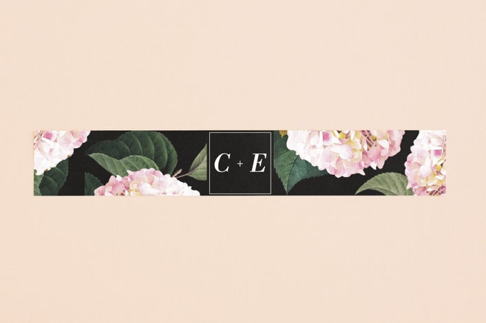 "Peonie Party" - Belly Bands in Noir by Baumbirdy - Assembled with Invitation