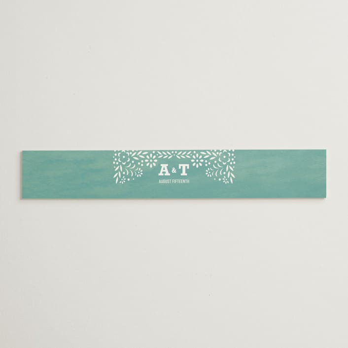 "Fiesta Folk Art" - Belly Bands in Lagoon by root beer float - Assembled with Invitation