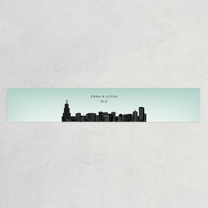 "Big City - Chicago" - Belly Bands in Mint Green by Hooray Creative - Assembled with Invitation