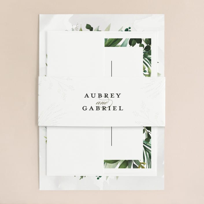 "Mixed Greenery" - Belly Bands in Emerald by Susan Moyal - Assembled with Invitation