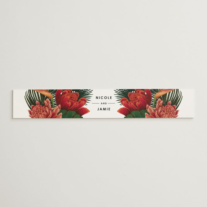 "Tropical Bouquet" - Belly Bands in Basil by Elly - Assembled with Invitation
