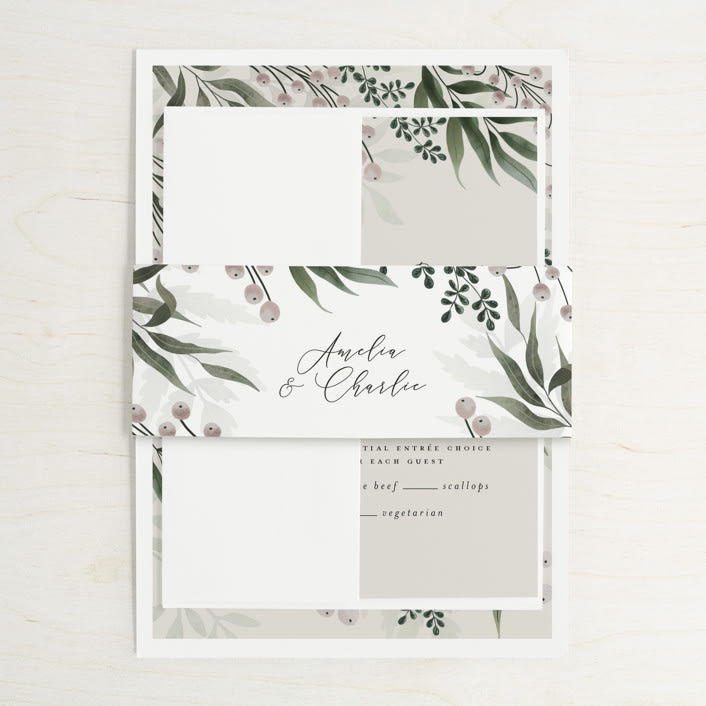 "Wedding Whisper" - Belly Bands in Lilac by Chris Griffith - Assembled with Invitation