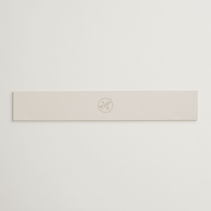 "Emblem" - Belly Bands in Champagne by Everett Paper Goods - Assembled with Invitation