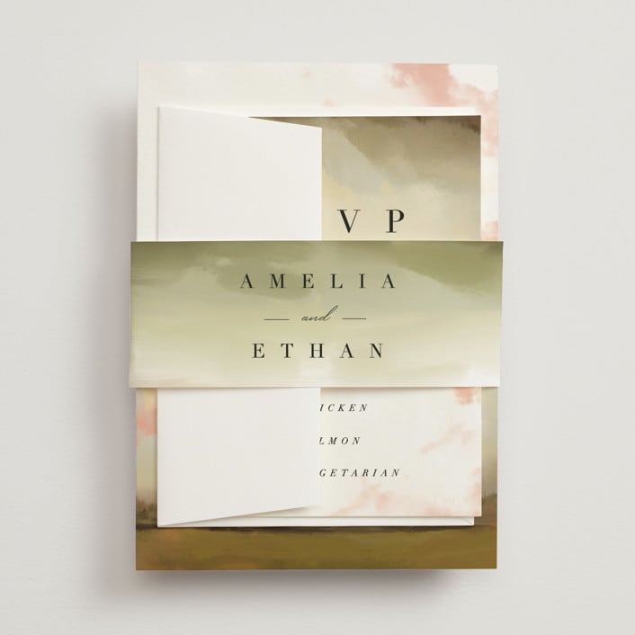 "Pastel Sky" - Belly Bands in Moss by Hannah Williams - Assembled with Invitation