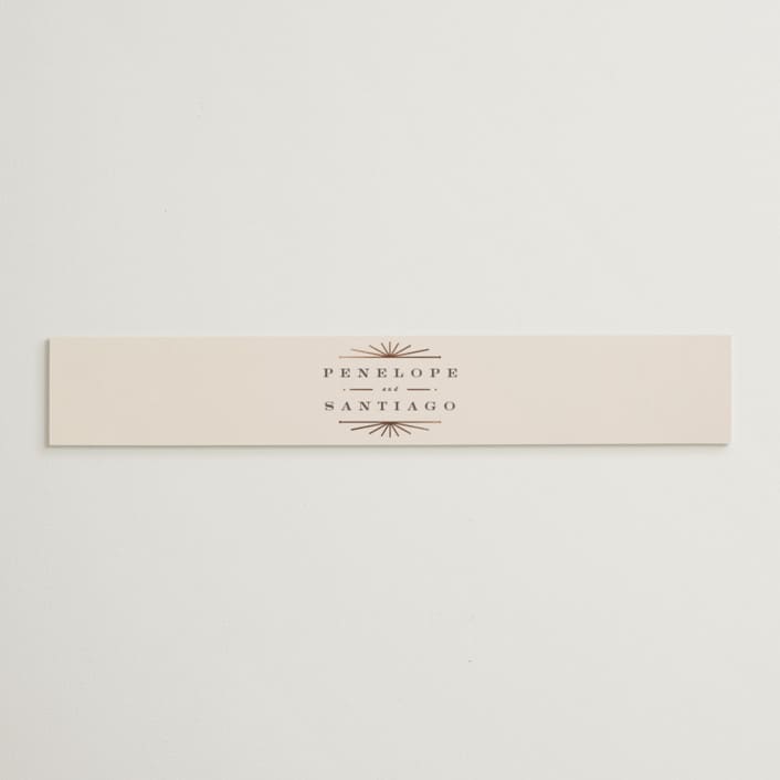 "Art Deco Border" - Belly Bands in Blush by Hooray Creative - Assembled with Invitation