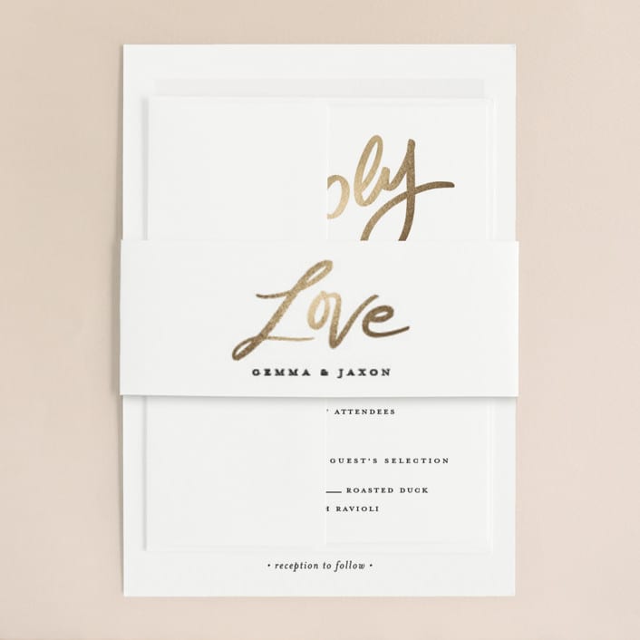 "Lovely Script" - Belly Bands in Cotton by Stacey Meacham - Assembled with Invitation