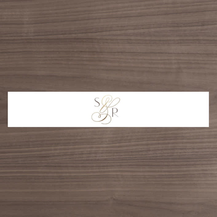"Gilded Ampersand" - Belly Bands in Pearl by Hooray Creative - Assembled with Invitation