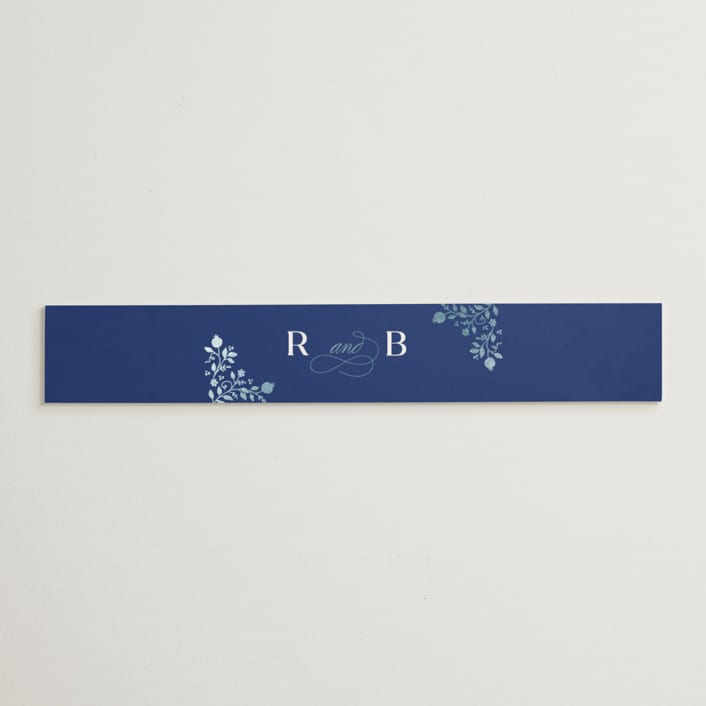 "Pomegranate Floral Frame" - Belly Bands in Royal by Nam Bourassa - Assembled with Invitation