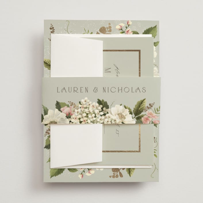 "Floral Tribute" - Belly Bands in Moss by Chris Griffith - Assembled with Invitation