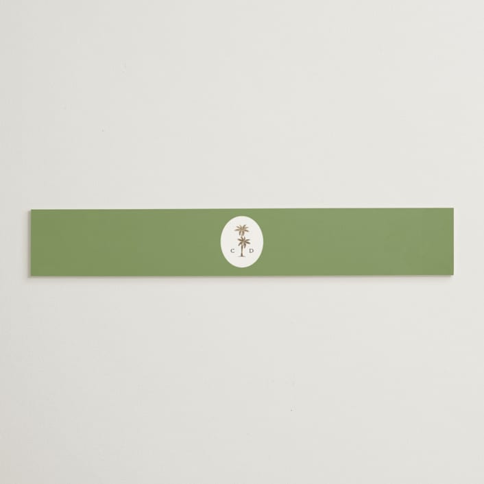 "Palm Monogram" - Belly Bands in Leaf by Olivia Raufman - Assembled with Invitation