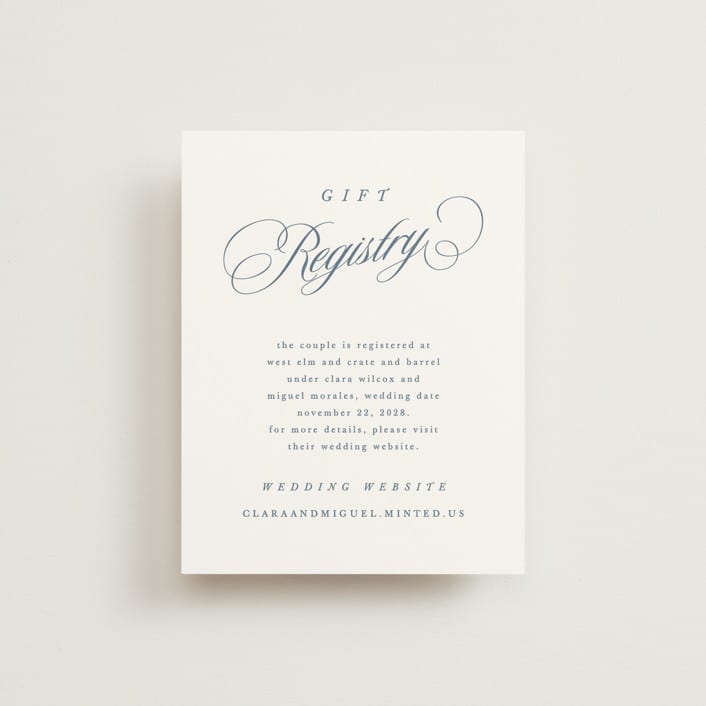 "Clara" - Bridal Shower Insert Cards in Coastal by Kelly Schmidt - Front