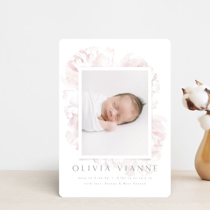 "Sunwashed" - Birth Announcements in Peony by Kristie Kern - Front