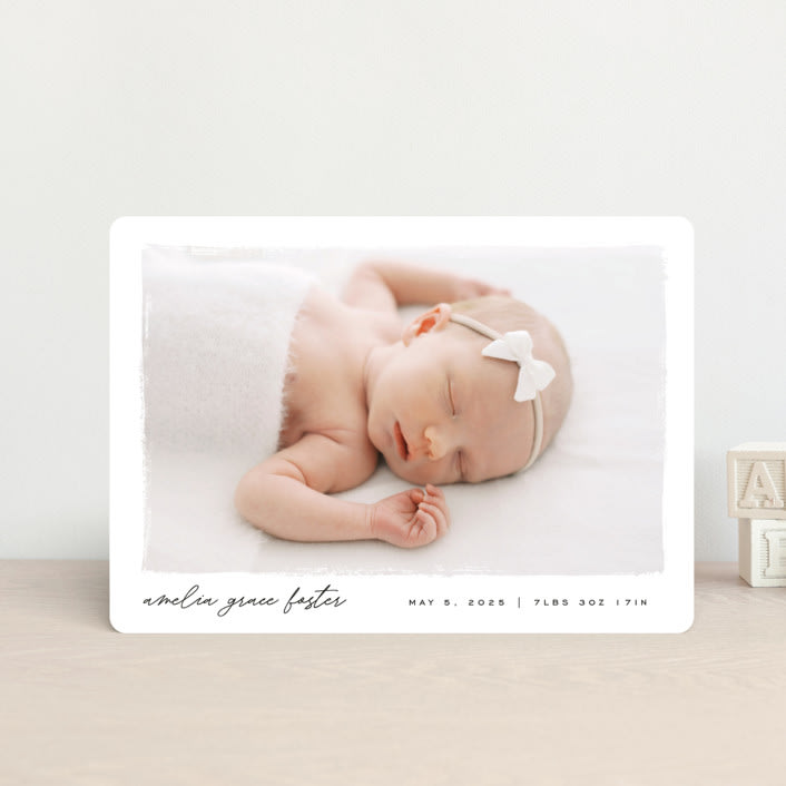 "Edgy" - Birth Announcements in Snow by Pixel and Hank - Front