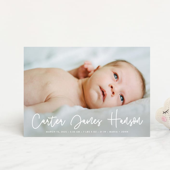 "Cuddle" - Birth Announcements in Cloud by Susan Asbill - Front