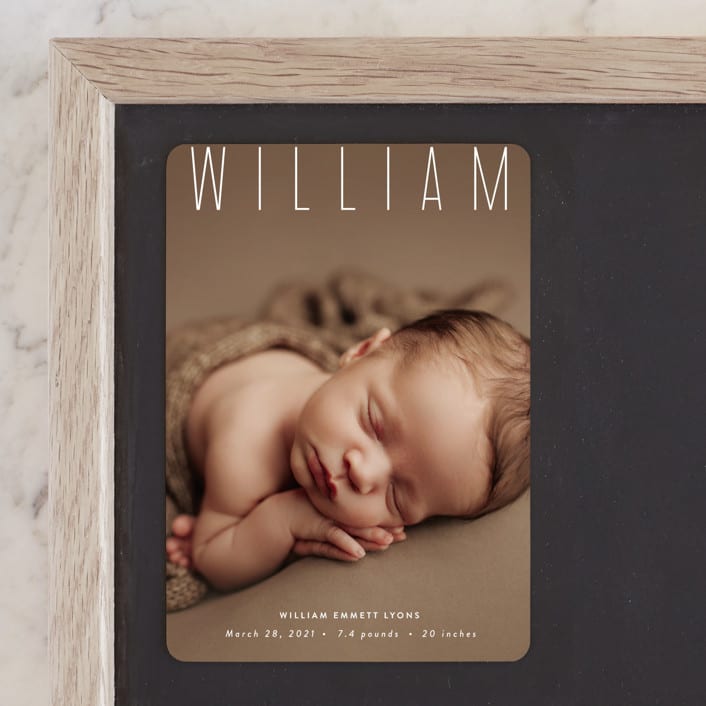 "Skyline" - Birth Announcements in Pearl by Sara Hicks Malone - Front