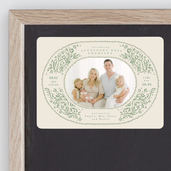"bunnies and flowers" - Birth Announcements in Sage by Anastasia Makarova - Front