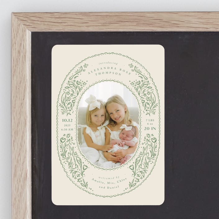 "bunnies and flowers" - Birth Announcements in Sage by Anastasia Makarova - Front