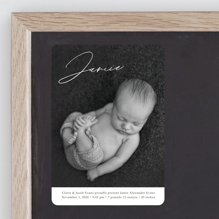 "Jamie" - Birth Announcements in Charcoal by Rebecca Rueth - Front