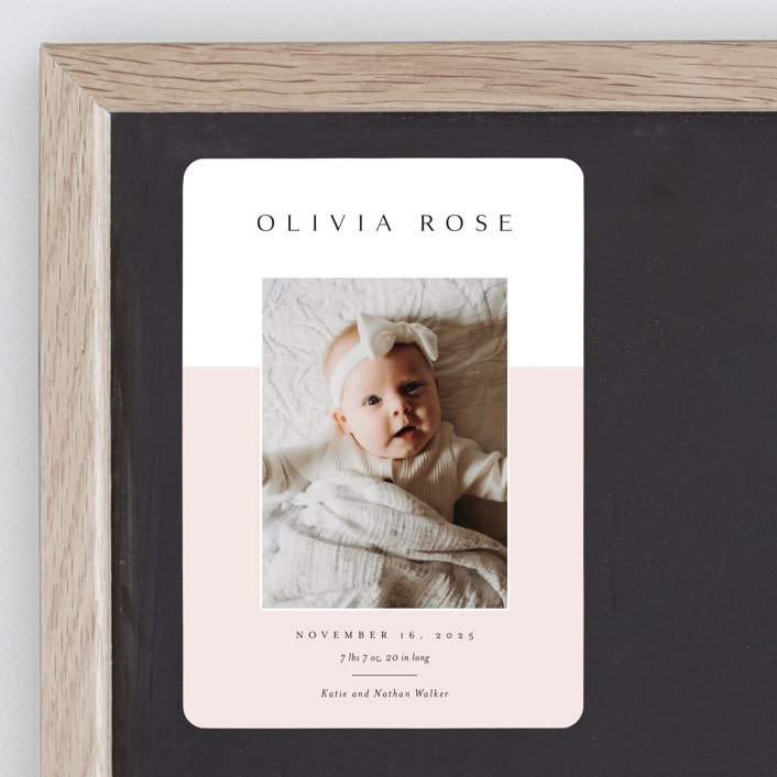 "Cherished" - Birth Announcements in Peony by Kasia Labocki - Front