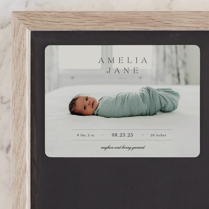 "Vintage" - Birth Announcements in Fog by Sara Hicks Malone - Front