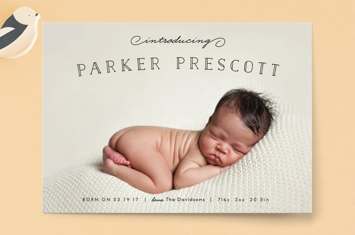 "Organic Newborn" - Birth Announcements in Midnight by Carolyn MacLaren - Front