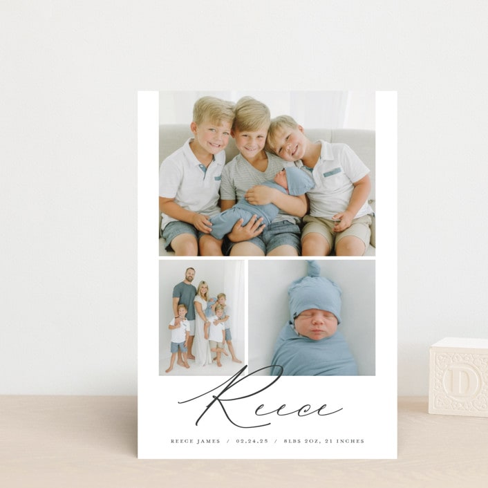 "Script Look" - Birth Announcements in Ink by Carolyn MacLaren - Front