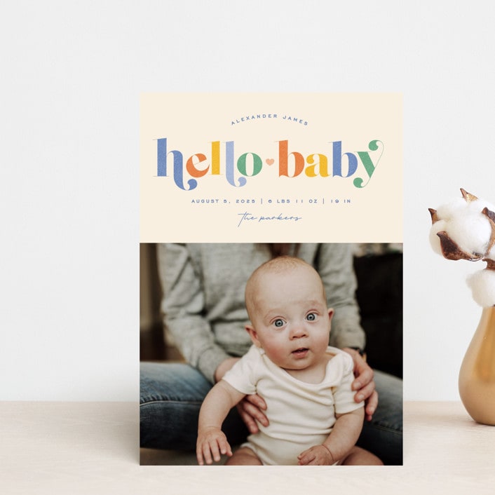 "Hello Sweet baby" - Birth Announcements in Bluebird by Jessica Corliss - Front