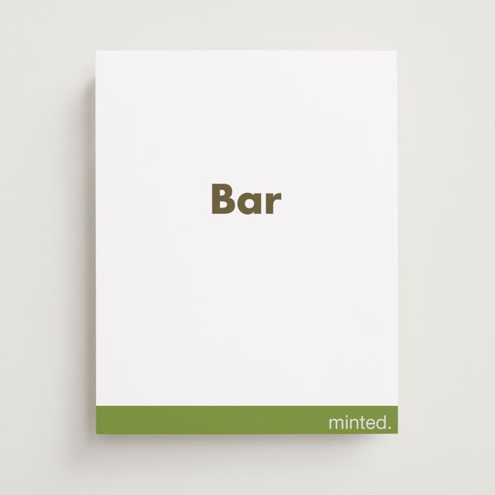 "Portrait" - Bar Signs in Charcoal by Minted - Front