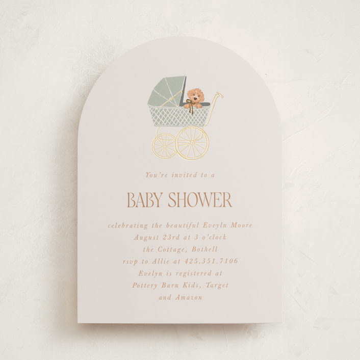"Waiting for a sibling" - Baby Shower Invitations in Sea Fog by Erin Kessler - Front