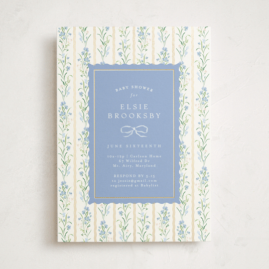 "Dorothy" - Baby Shower Invitations in Cornflower by Erin L. Wilson - Front