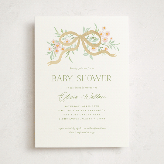 "Sweet Child" - Baby Shower Invitations in Blush by Paper Raven Co. - Front