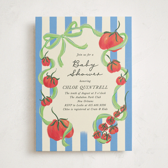 "Petit Pomodoro" - Baby Shower Invitations in Lime by Jackie Crawford - Front