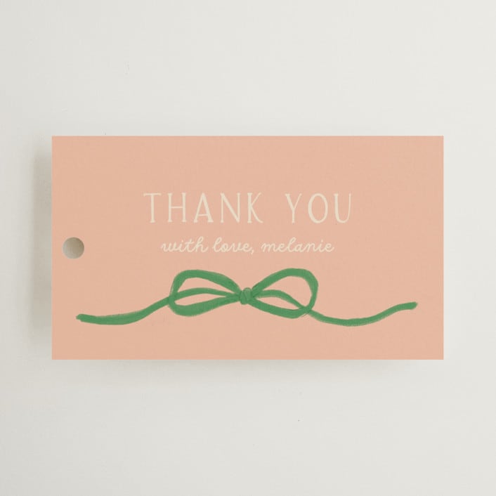 "Lemonade" - Bridal Shower Favor Tags in Strawberry Matcha by Vera Lim - Front