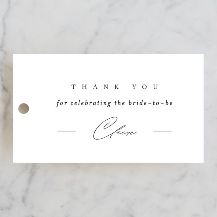"Gilded Border" - Bridal Shower Favor Tags in Silk by Kelly Schmidt - Front
