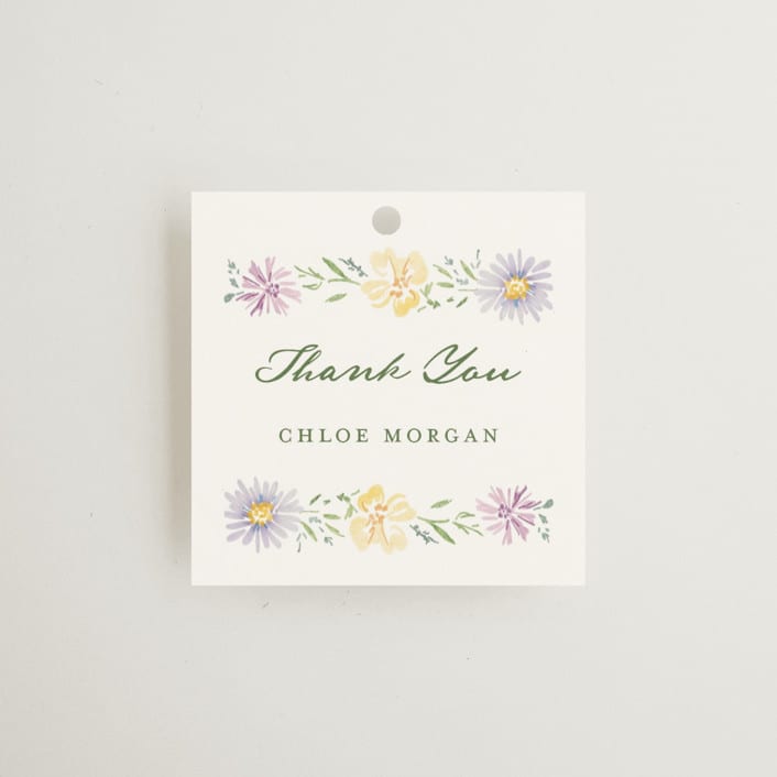 "Wild Flowers" - Bridal Shower Favor Tags in Meadow by Petra Kern - Front