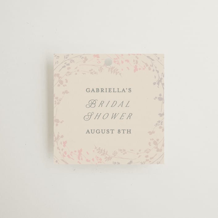 "Floral Wisp" - Bridal Shower Favor Tags in Ivory by Angela Thompson - Front