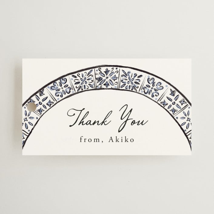 "Blue Chianti" - Bridal Shower Favor Tags in Powder Blue by Becky Nimoy - Front