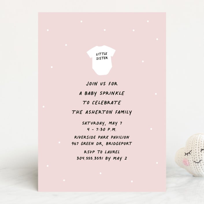 "Little Sibling" - Baby Shower Invitations in Cotton Candy by Lea Delaveris - Front