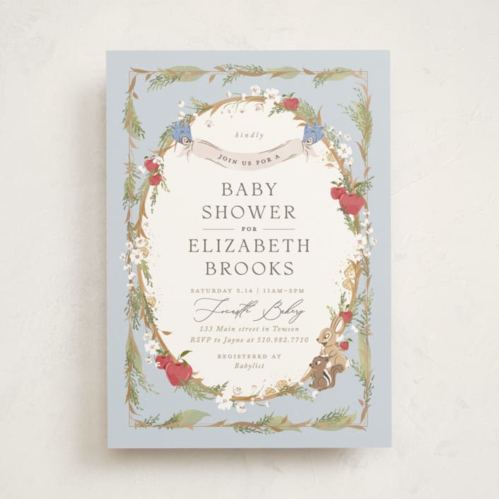 "Disney's Snow White Someday" - Baby Shower Invitations in Blue Skies by Erin L. Wilson - Front