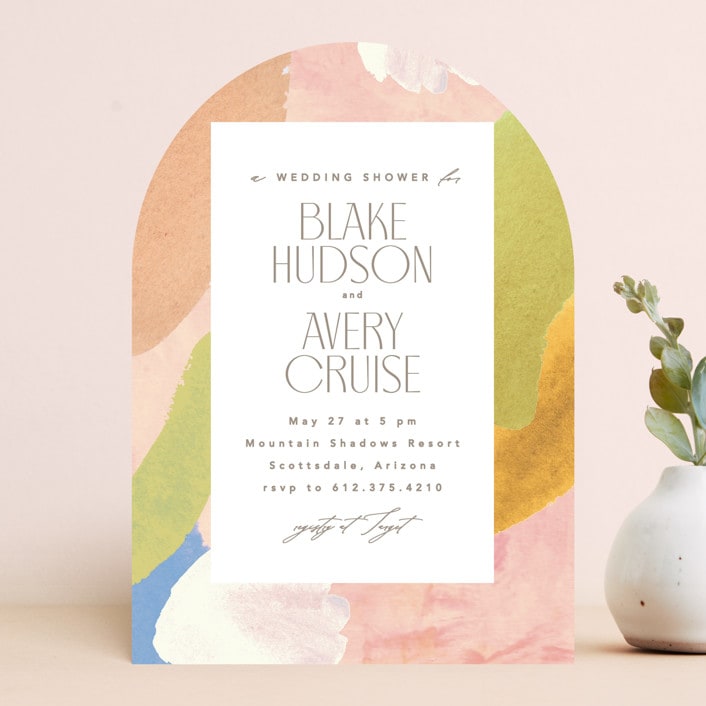 "Nature" - Bridal Shower Invitations in Apricot by Creo Study - Front